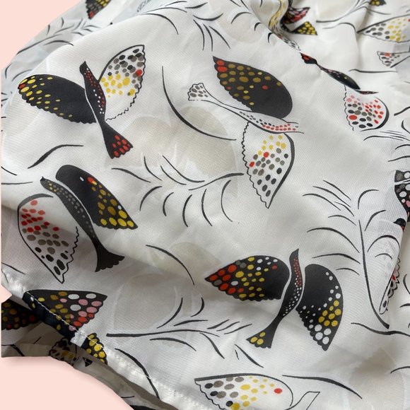 Old Navy Womens Skirt Small S Short White Black Bird Lined Elastic Waist - Picture 6 of 8